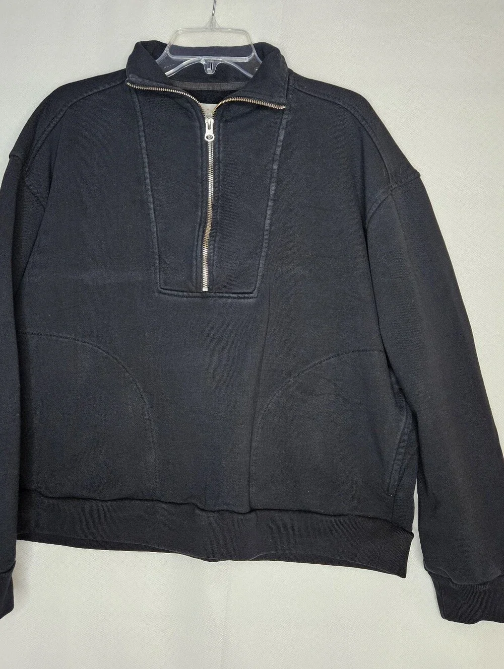 Everlane Organic Cotton The Track Half-Zip Sweatshirt Blue Pullover Size XL